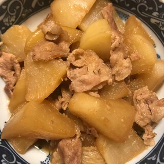 大根と豚肉の甘辛煮